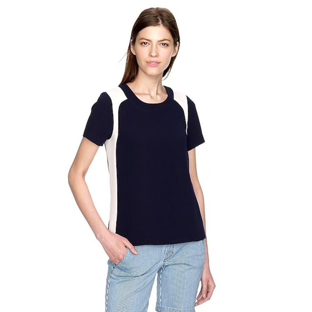 💙🔥J. CREW: Classic Colorblock Crepe Top!